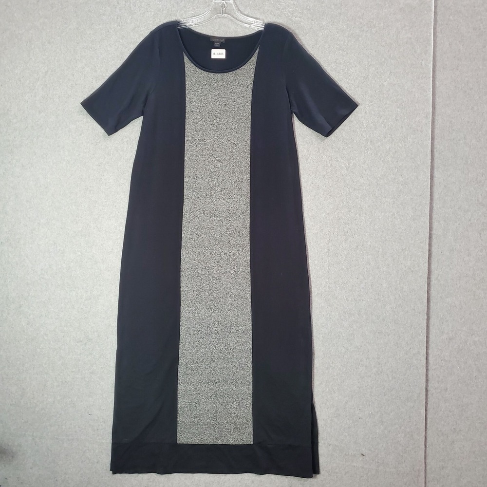 J JIll Women Dress Small Black Wearever Long Marled Front Maxi